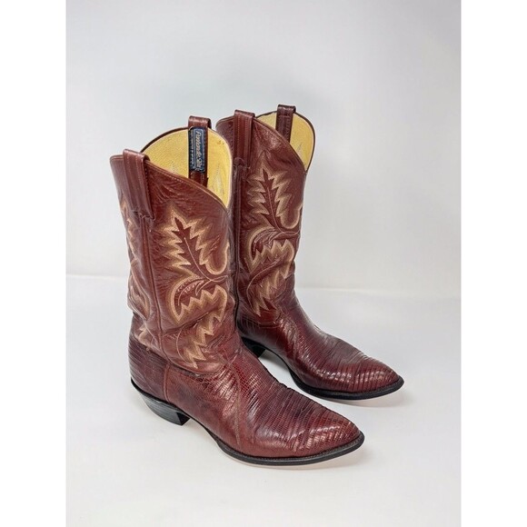 Panhandle Slim Mens Western Boots Brown Leather Lizard Exotic Pointed US 13 - Picture 2 of 10